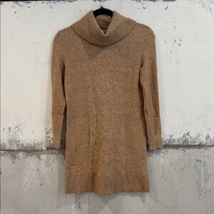 Banana Republic Tan Cowl Neck Sweater Dress